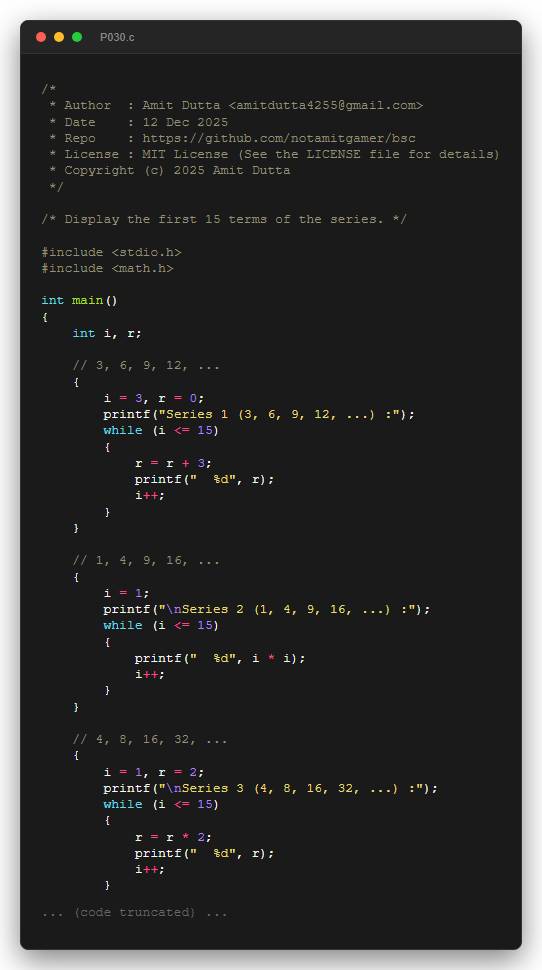 Display the first 15 terms of the series.